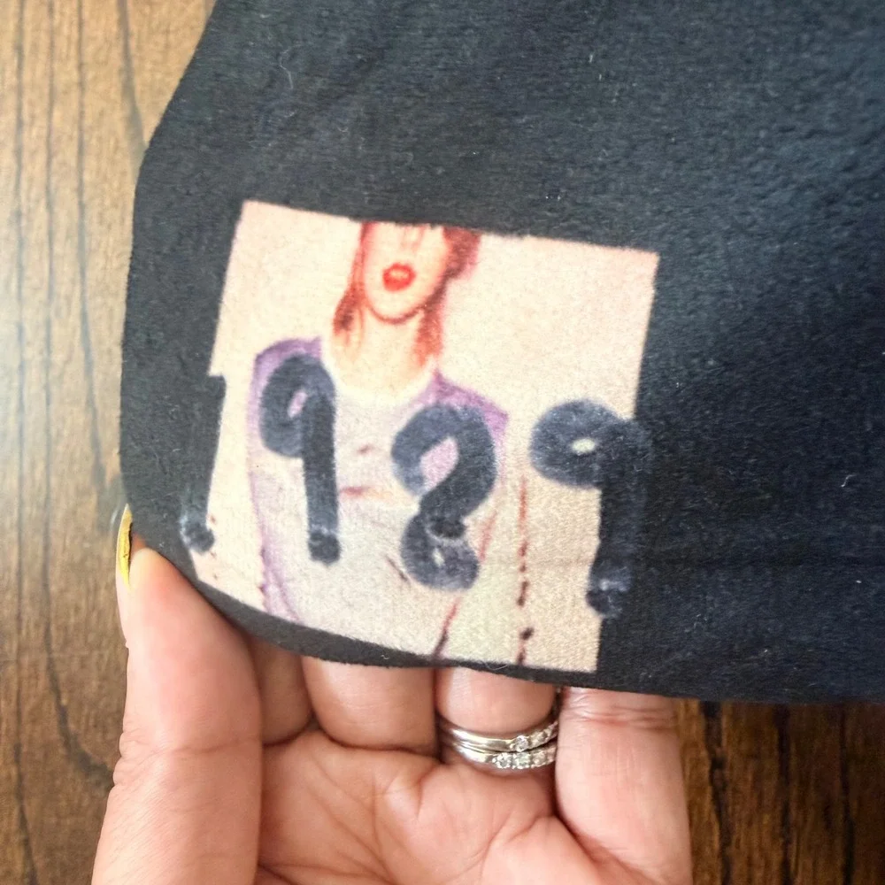 Swiftie Eras Music Graphic Print Black Square Throw Pillow 16x16 Rare unique